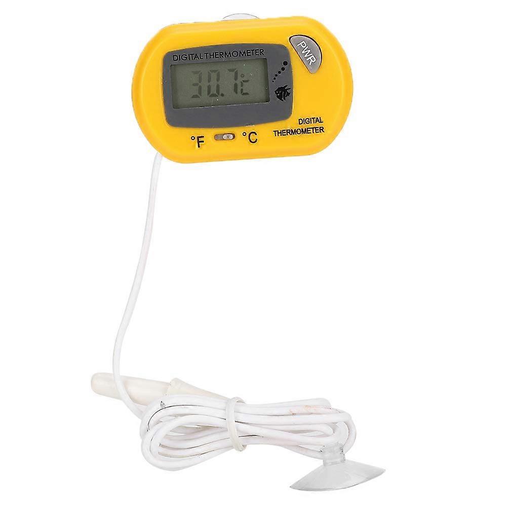 Digital Aquarium Thermometer with Accurate LCD Sensor for Fish Tank Instant Temperature Display Yellow