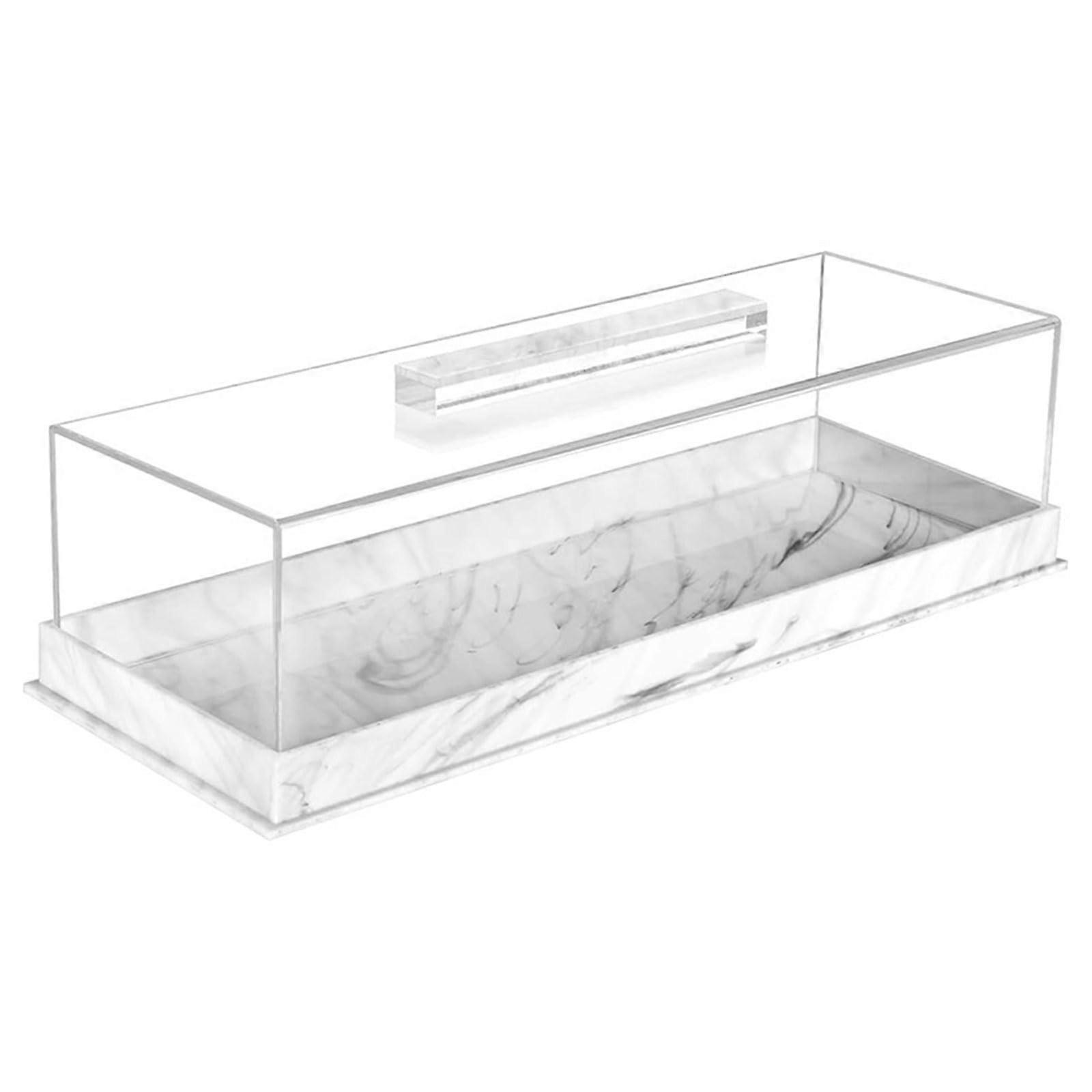 Rectangular Acrylic Cake Display Box with Clear Lid for Elegant Presentation and Bakery Storage White