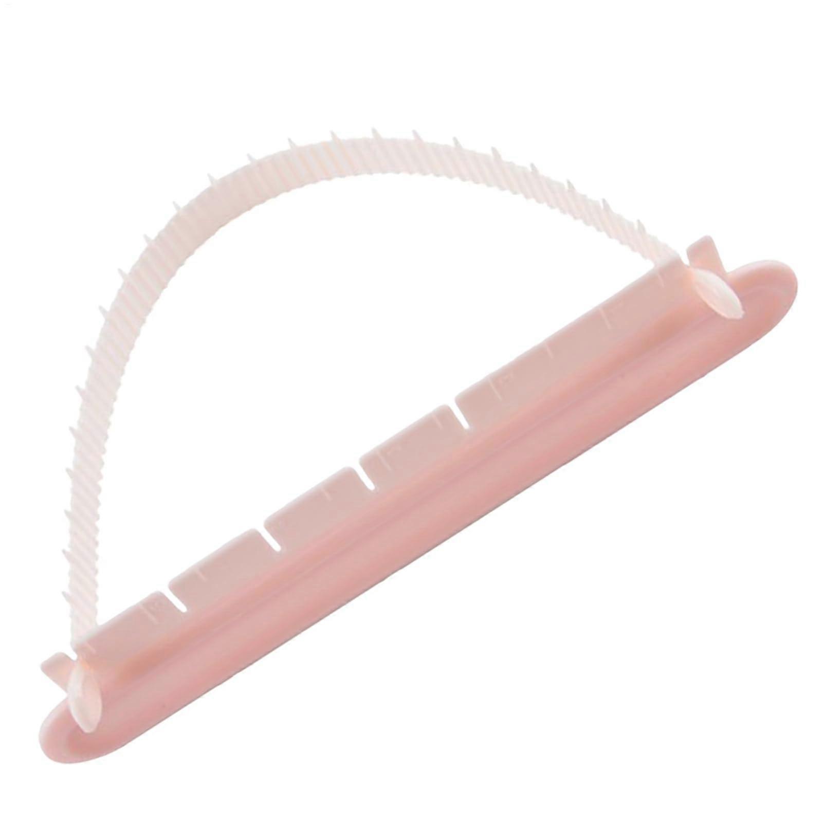 Cake Decorating Tool with Adjustable Arc Ruler and Curved Cake Comb for Precise Designs Pink