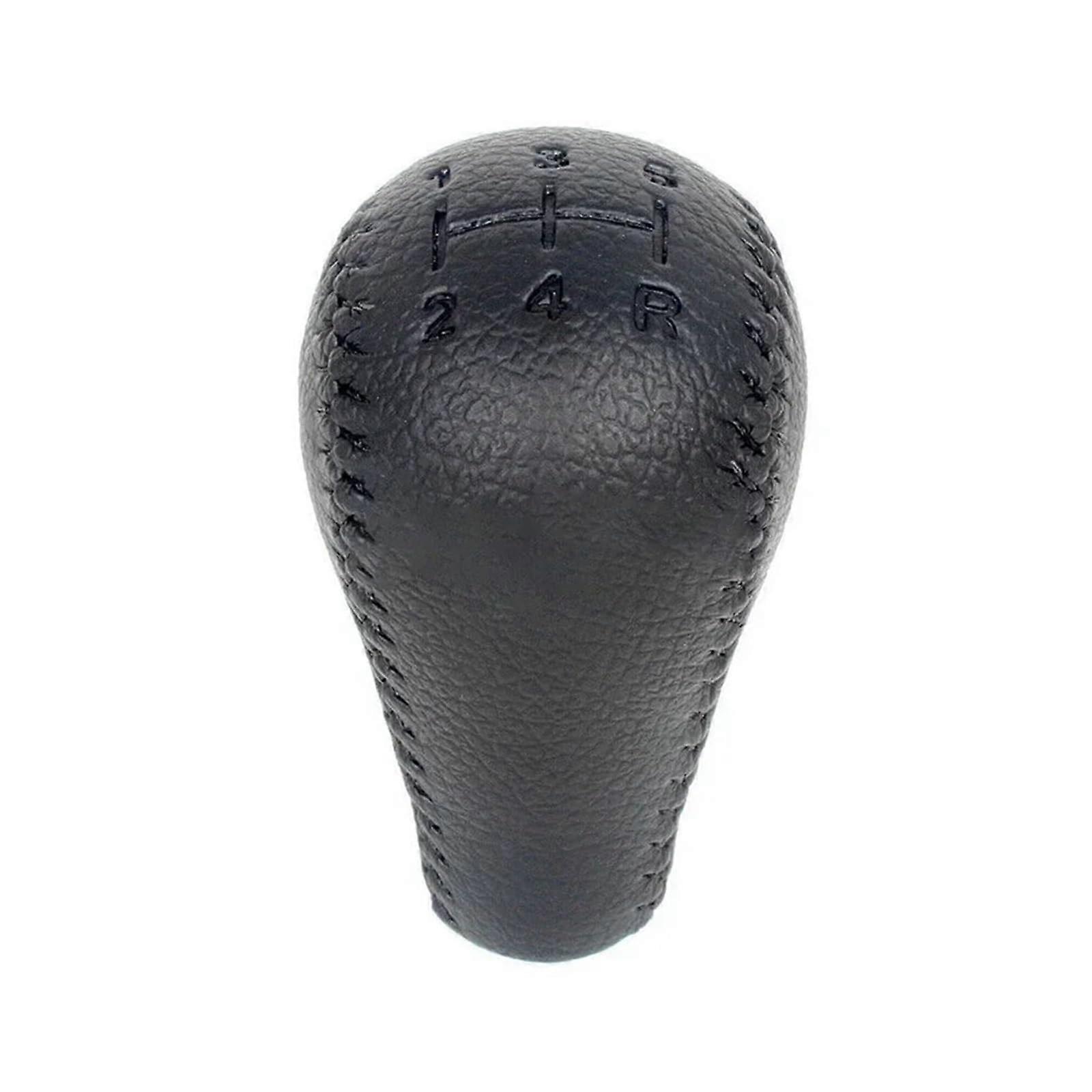 Black Leather Gear Shift Knob Replacement for Manual Transmission, Easy Install, Universal Fit