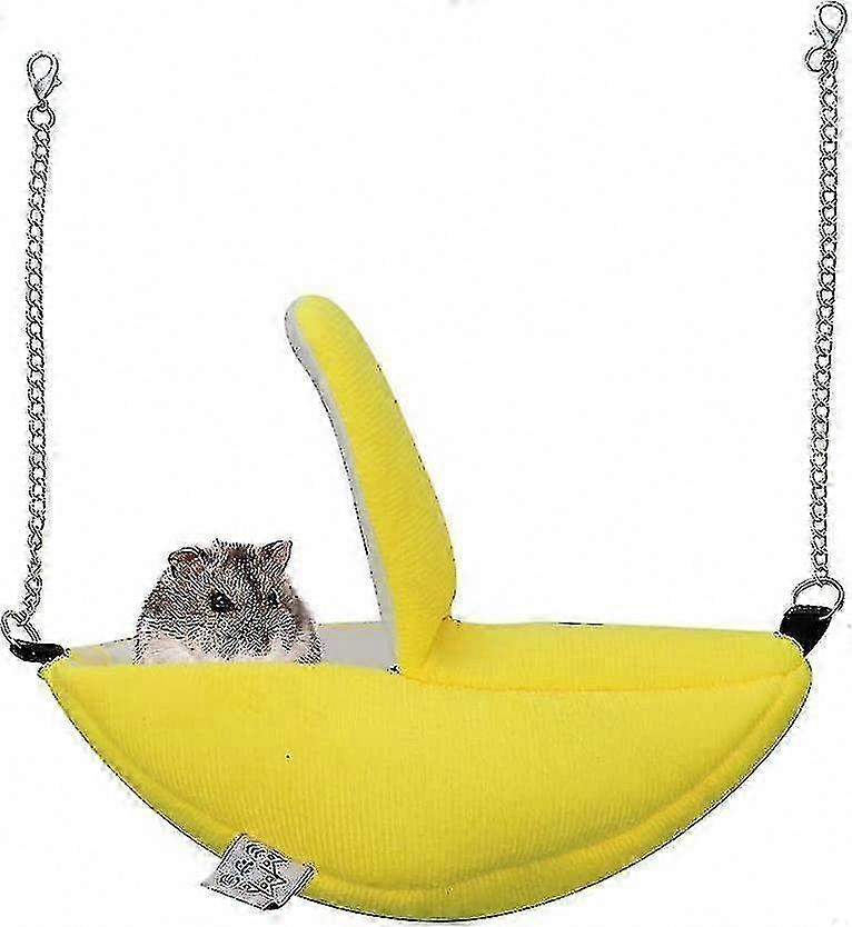 Cozy Hanging Nest Bed for Rabbits, Yellow Sleeping Hammock