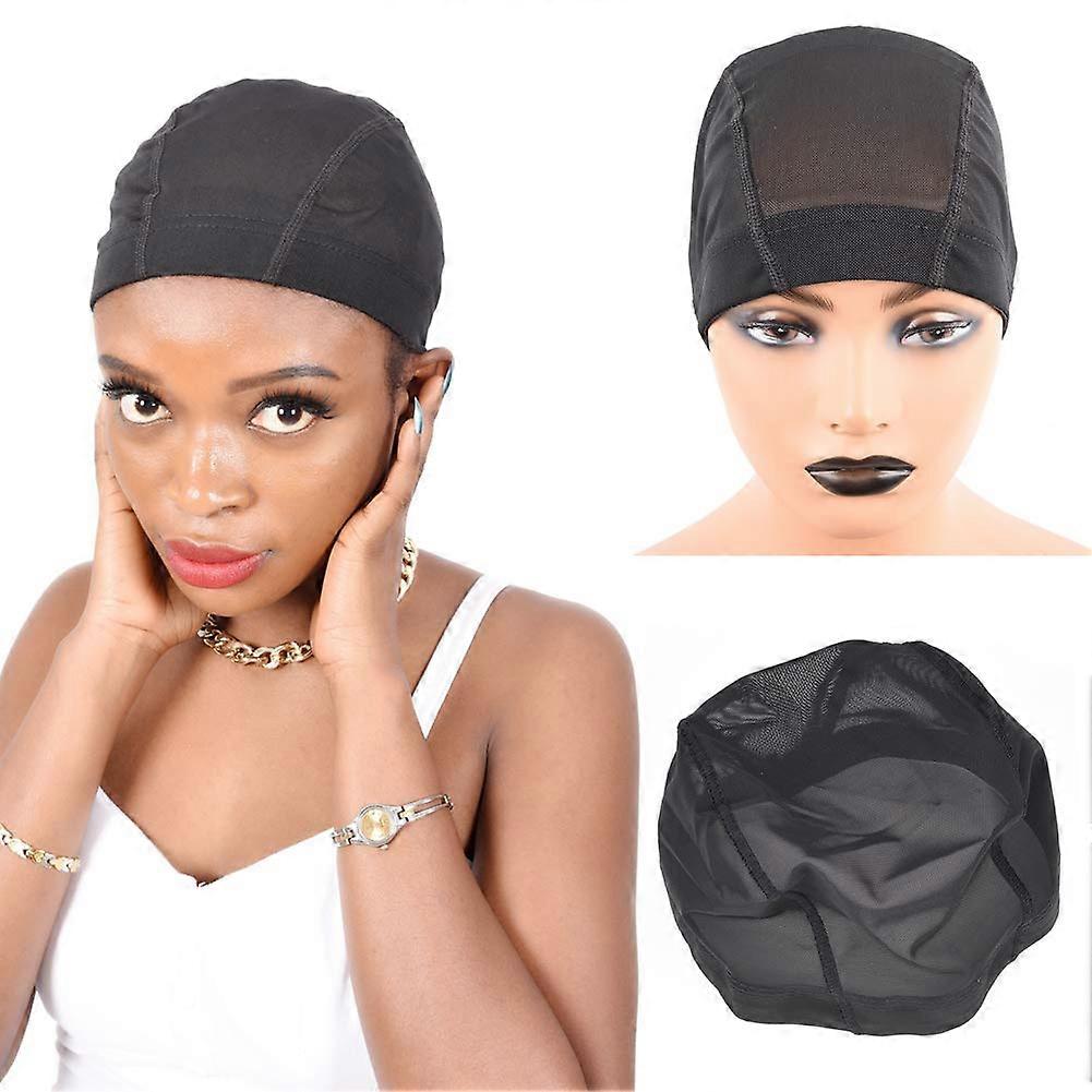Stretchable Dome Wig Cap 5 Pack Black Spandex Breathable Mesh for Secure Hair Containment