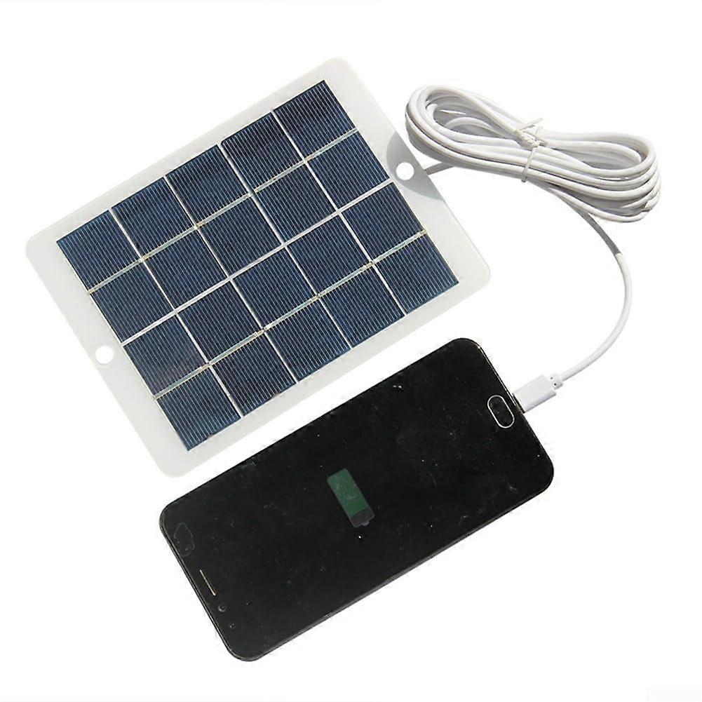6W Solar Panel for Outdoor Security Camera, Waterproof Polysilicon Charger with 3m Cable TypeC