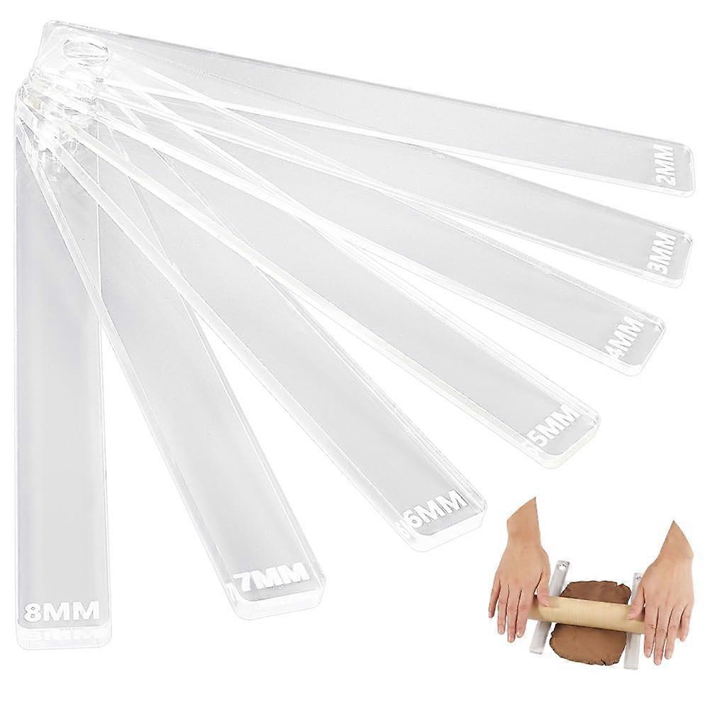 14 Piece Acrylic Rolling Pin Guides Set for Precise Dough Thickness Baking and Clay Crafts
