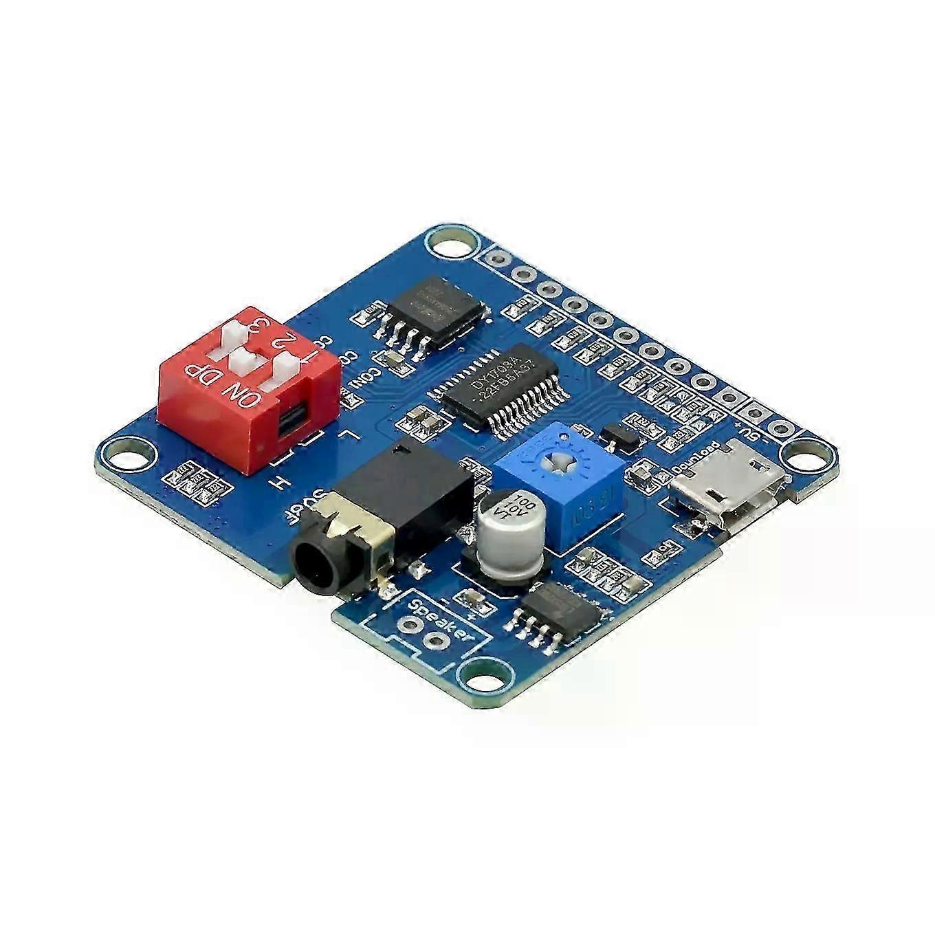 Arduino MP3 player module with UART I/O trigger function, Class D amplifier board, 5W power, 8M storage, DY-SV8F SD/TF card.