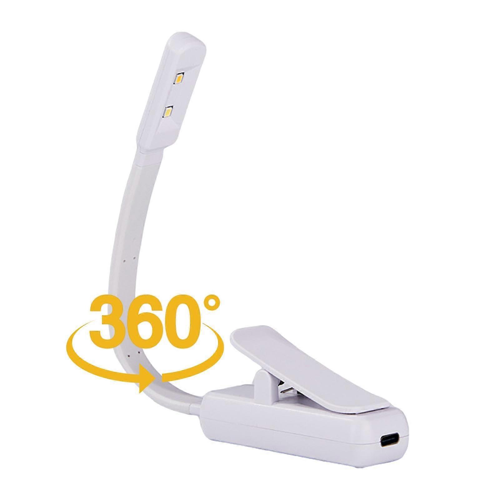LED Book Light Rechargeable Reading Light with Adjustable Color Temperature and ClipOn Clamp