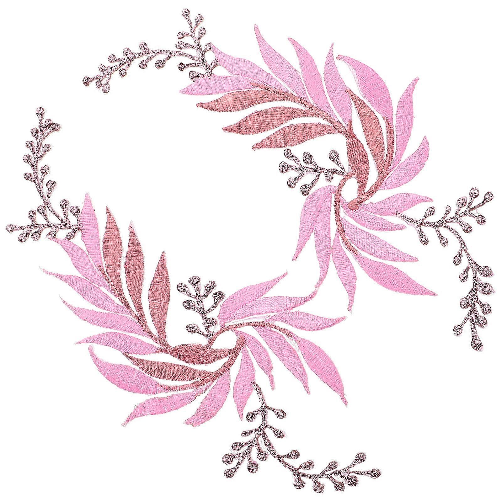 Leaf Patch DIY Clothing Patches Embroidered Applique 2Pcs