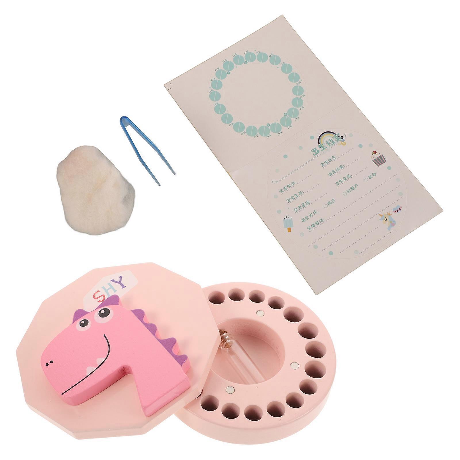 Pink Baby Tooth Keepsake Box Wooden Case for Keepsake 2Pcs