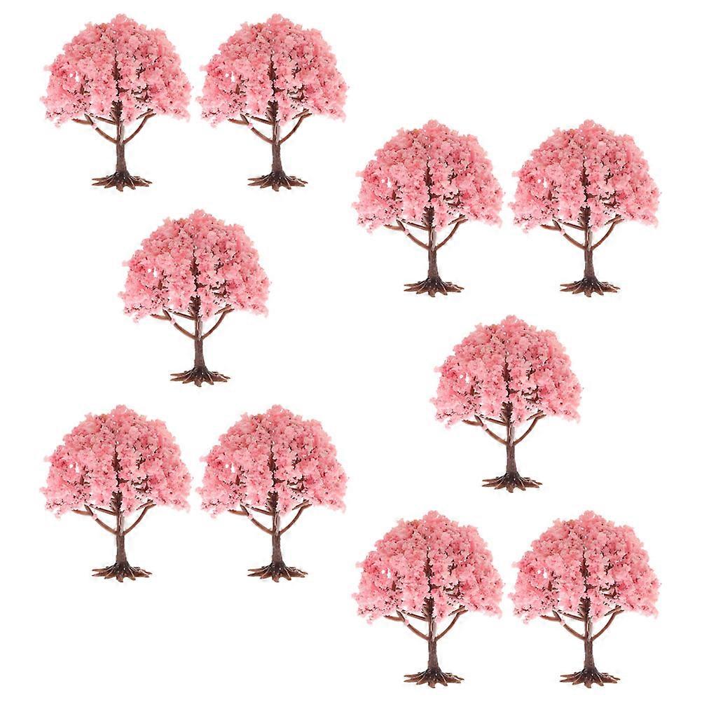 Miniature Tree Simulation Tree Model for Landscape 10Pcs Pink Plastic Trees