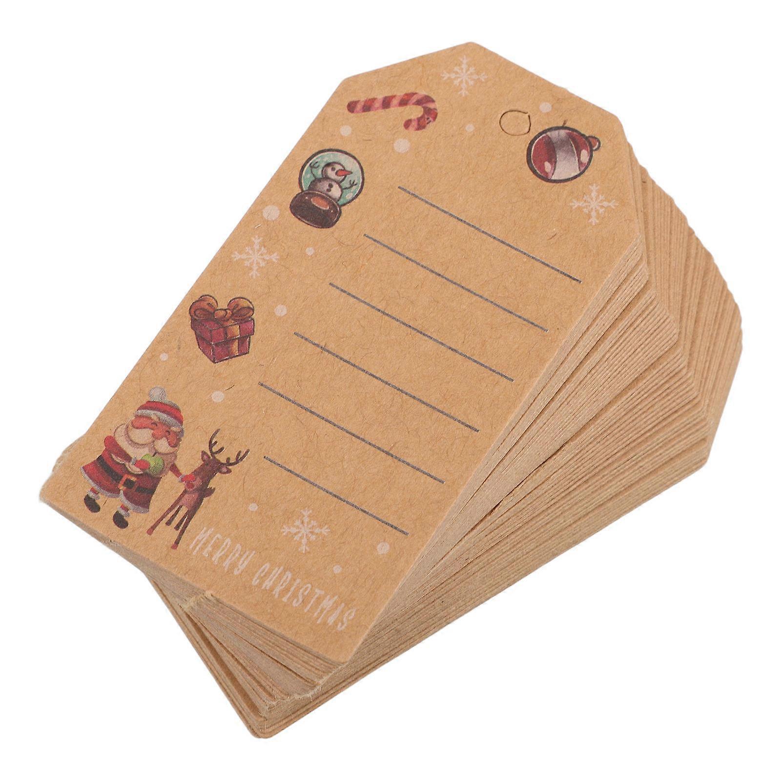 Packaging Box Gift Tags Paper with String for Decor 50Pcs Christmas Greeting Tags