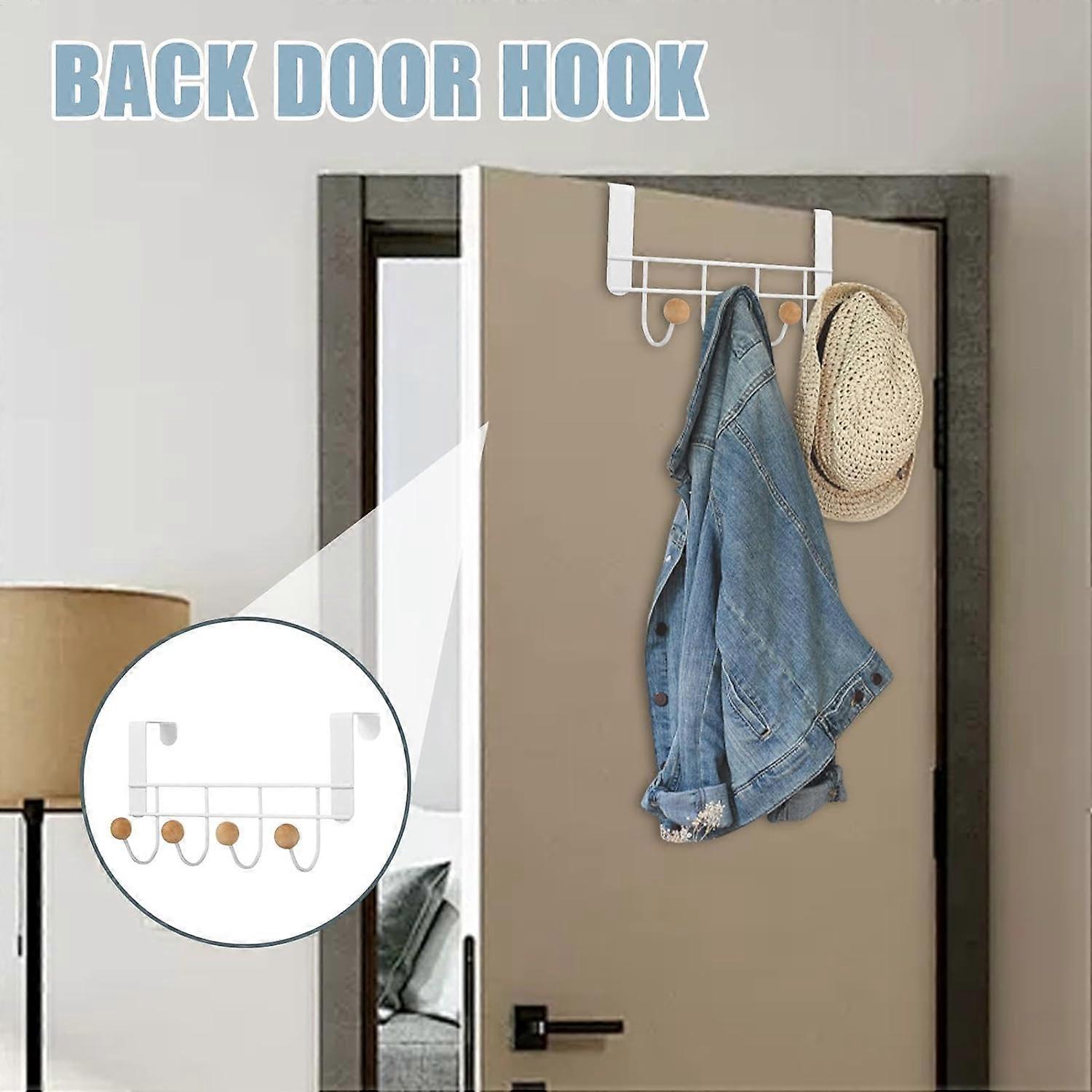 2-Pack Door-Back Coat Racks with 4 Hooks