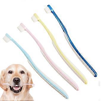 Tandenborstel voor huisdieren met zachte borstelharen voor puppy's, ergonomische handgreep, complete set voor het reinigen van de tanden van de hond.