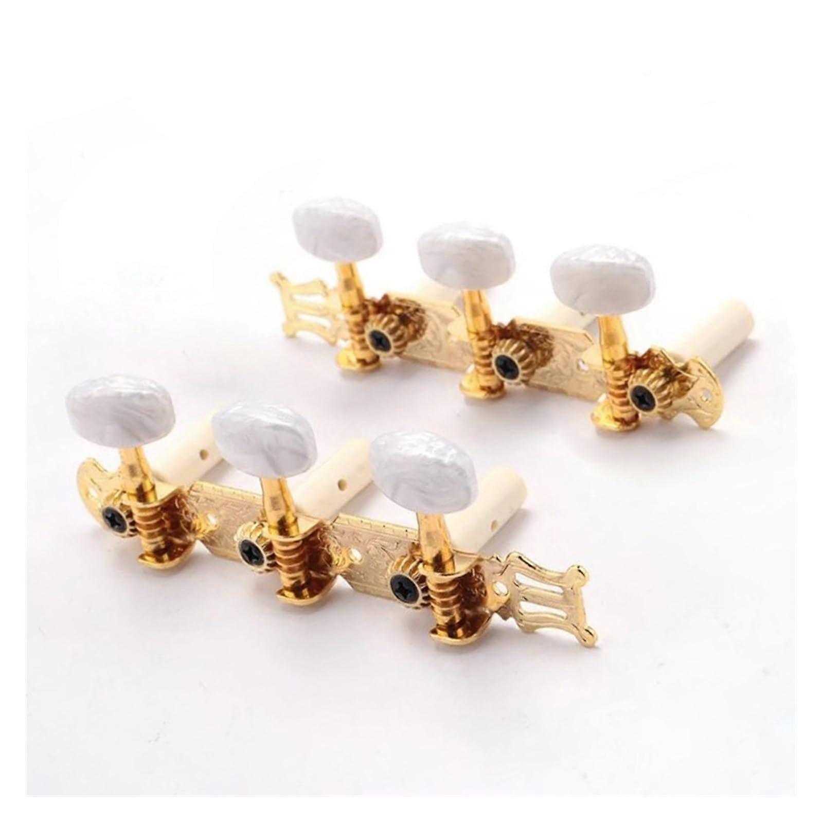 3 Sets Golden Classical Guitar Tuning Keys, Smooth Turning Pegs for Nylon String Replacement