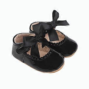 Itsun Baby Shoes,Infant Baby Girls Shoes Non-Slip Rubber Sole Slippers Princess Dress Wedding Shoes Newborn Crib Shoes First Shoes Black 6-9 Months
