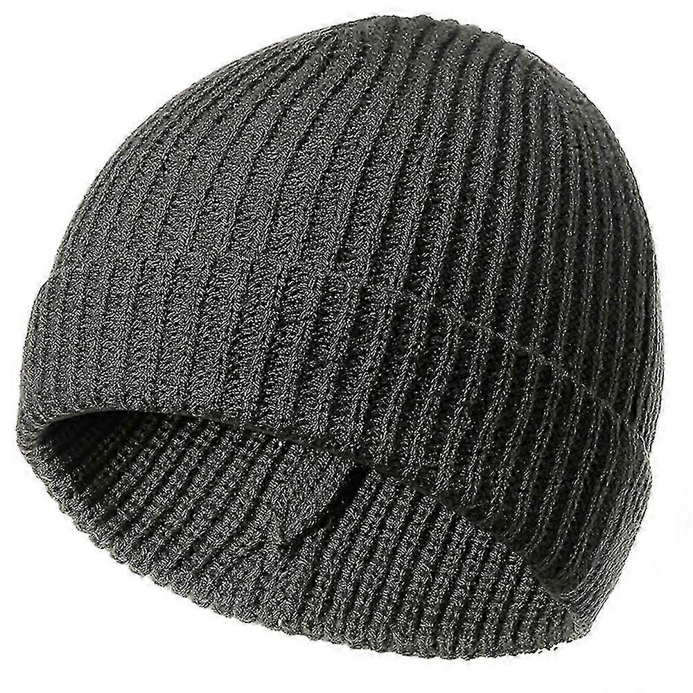 Stickad vintermössa för herr/damer, mörkgrå, 1 styck