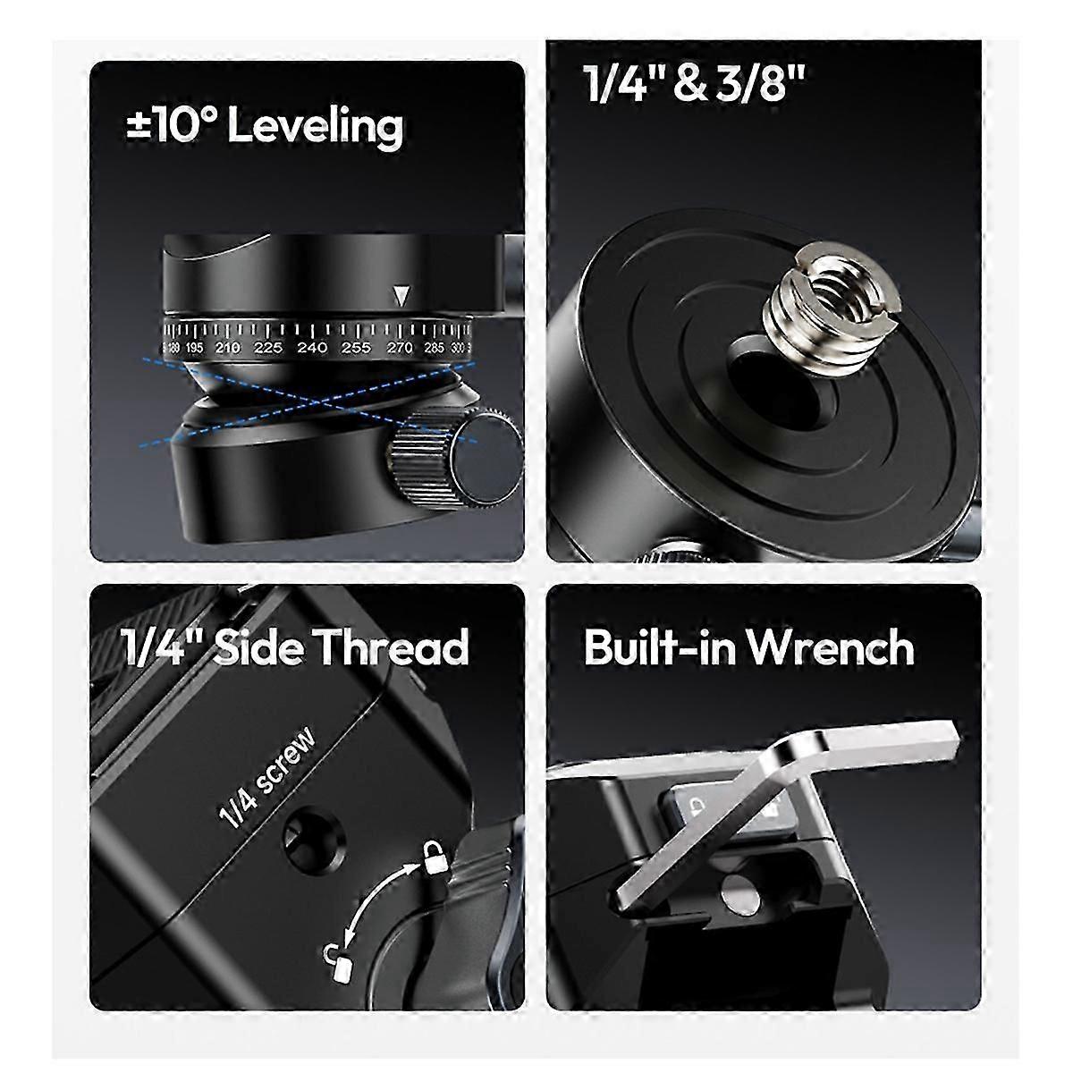 U190 II Fluid Tripod Head Quick Release Ball Head
