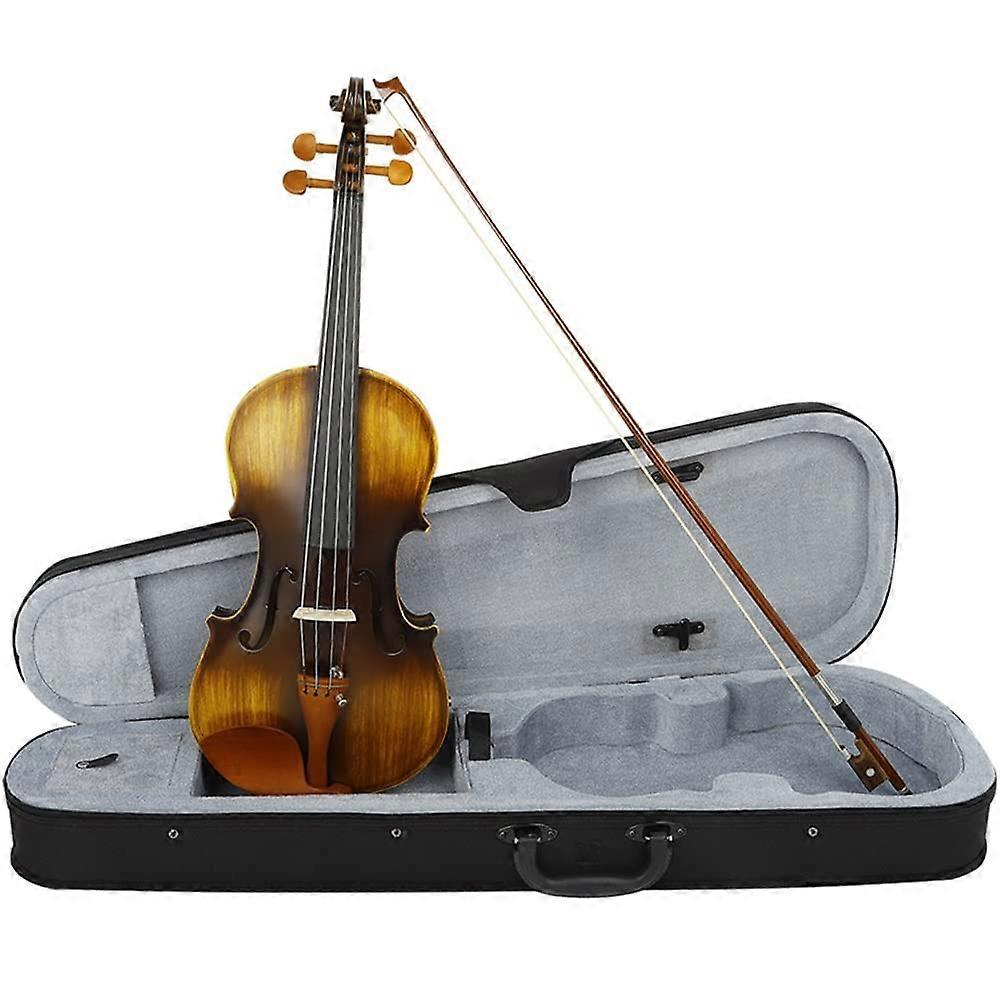 Beginner Violin 4/4 Solid Wood Handcrafted Full Size with Case and Accessories for Students