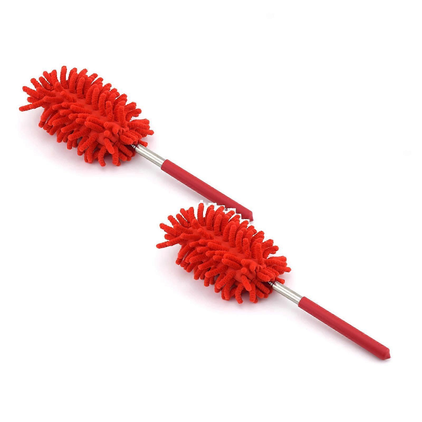 2pcs Telescopic Microfiber Duster, Retractable & Washable, Compatible with Car/Computer/AC Cleaning