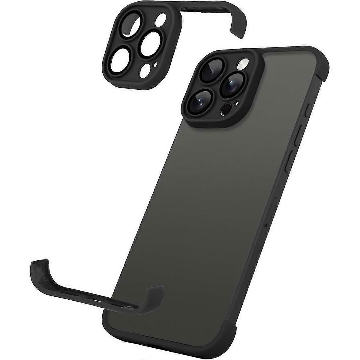 iPhone 16 Pro Case Frameless TPU Bumper Cover with Camera Lens Protector