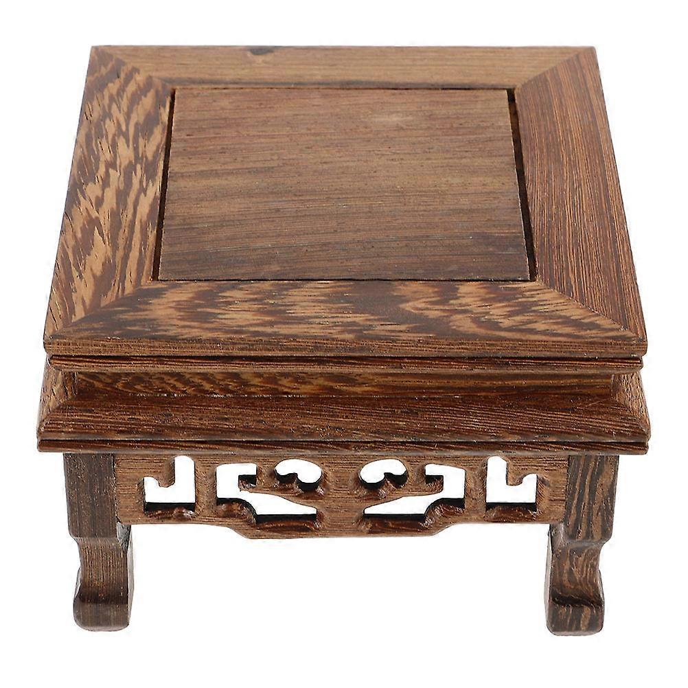 Chicken Wing Wood Riser Rectangular Wooden Footed Stand for
