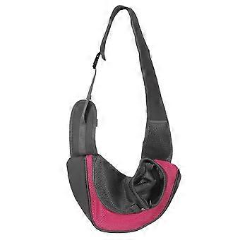 Kova hands free -koiran kantolaukku, olkalaukku, 35 * 8,5 * 20 cm, yksiosainen lemmikkilaukku koirille ja kissoille, ulkoilulle - koko S (ruusunpunainen), hyvä laatu