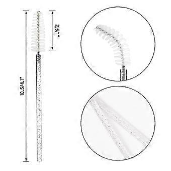 100PCS Crystal White Eyelash Mascara Applicator, Disposable Spoolies Makeup Kits for Applying Mascara, Lash Extensions and Eyebrow Brush (White)