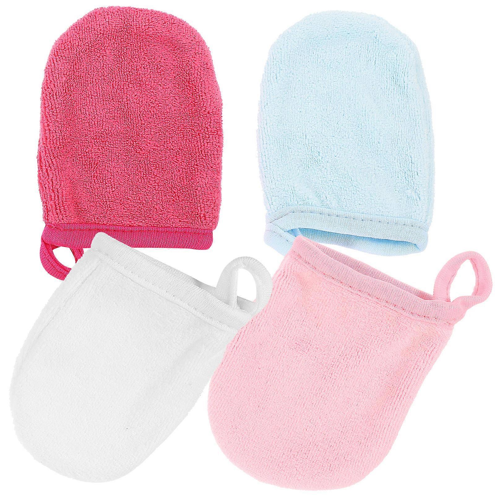 Microfiber Face Gloves for Makeup Remover 4Pcs Reusable Use