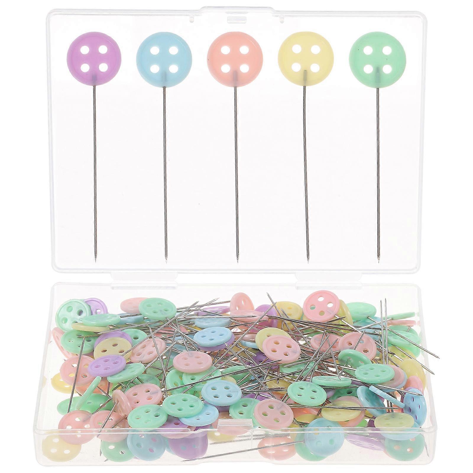 Button Head Pins Flat Button Head for DIY Sewing Crafts 200Pcs Set