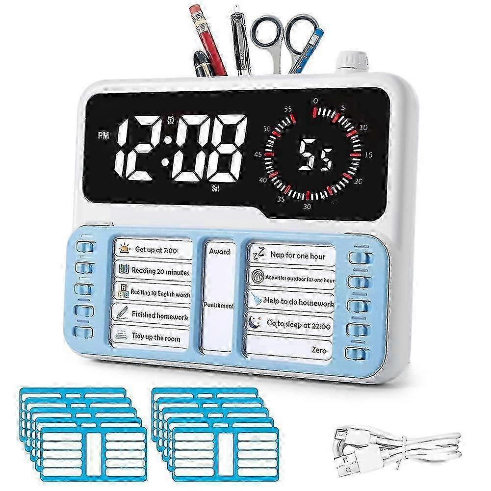 Visual Timer for Kids - Autism & ADHD Time Management Tool with Digital Alarm,Task Chart Planning Board