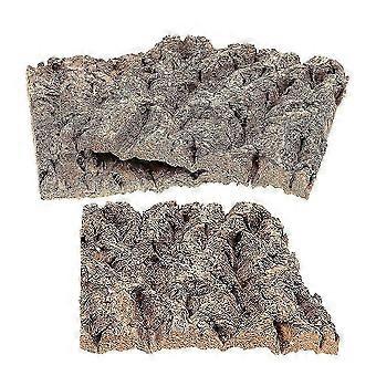Decoração de casca de árvore para répteis, conjunto de 3 peças em cortiça marrom para fundo de aquário.