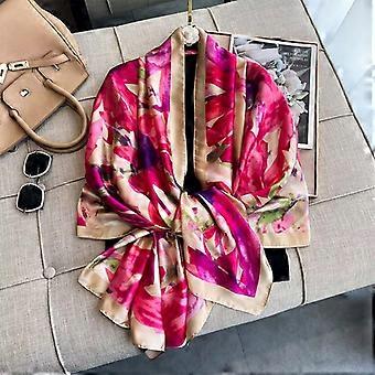 Lenço de seda macio feminino de luxo, 180x90cm, da marca Fashion Summer, xale feminino, foulard, cachecol feminino, bandana, pareô de praia.