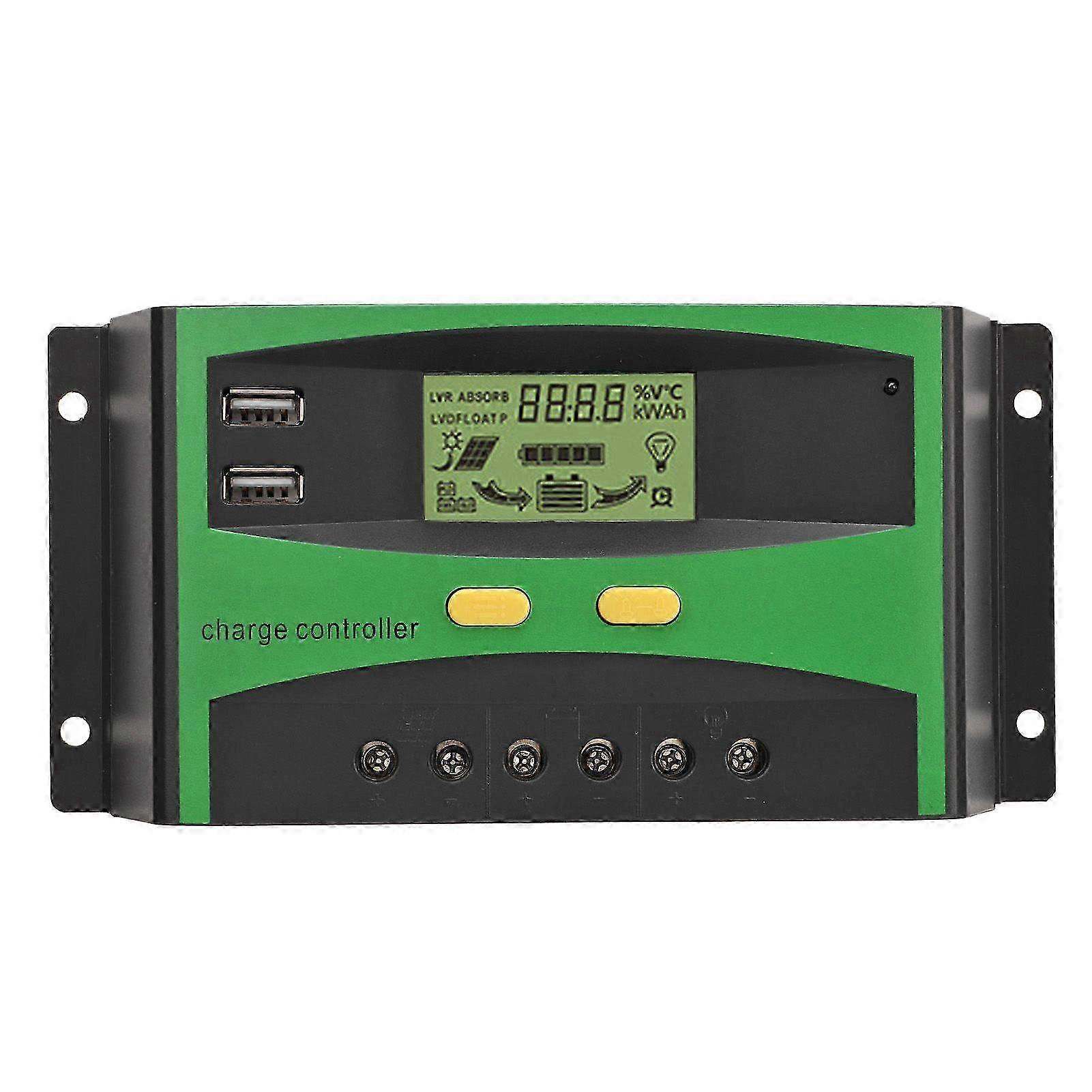 Solar Charge Controller Automatic Recognition LCD Screen Current Display Intelligent Solar Regulator 12V 24V 30A