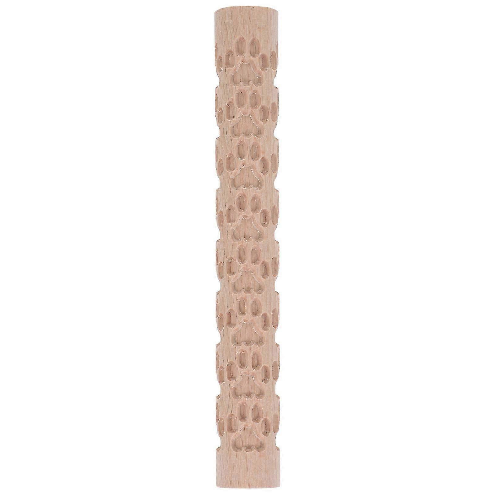 Embossing Rolling Pin Clay Tool For Baking & Art Projects, Comfortable Grip, 1Pcs