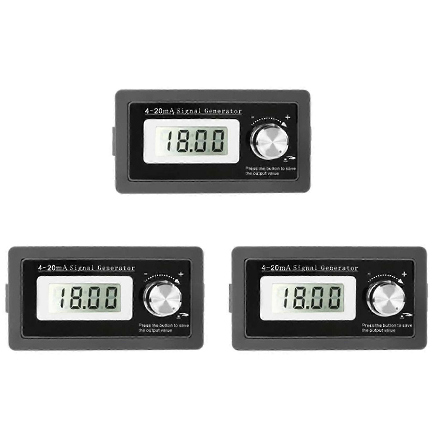 3X 2-Wire 4-20MA Current Signal Generator Panel-Mounted Current Loop Generator 4 to 20MA Simulator High Precision