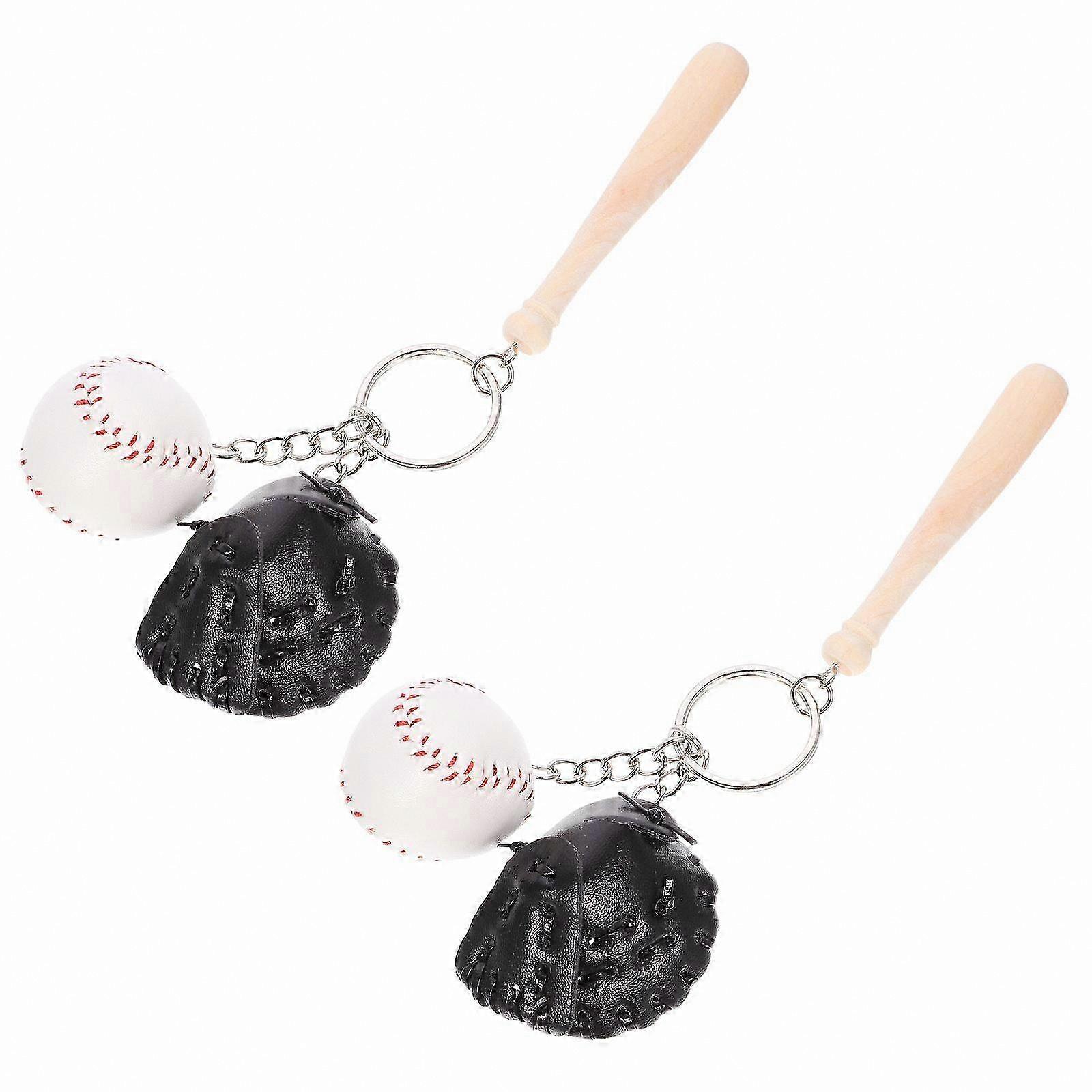 6 Pcs Black Baseball Keychains Accessories for Decoration