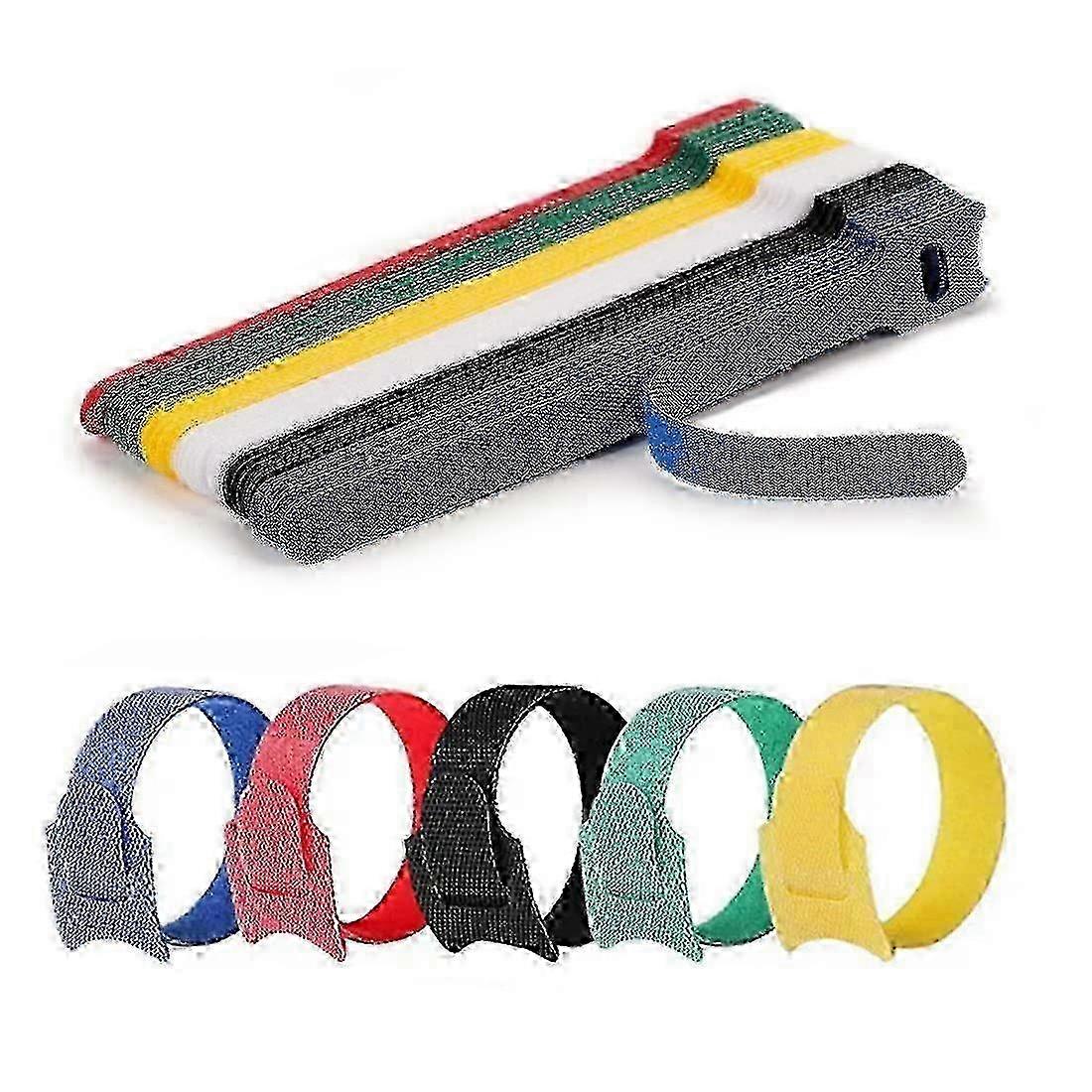 60 Pack 15cm Reusable Adjustable Hook and Loop Cable Ties Straps