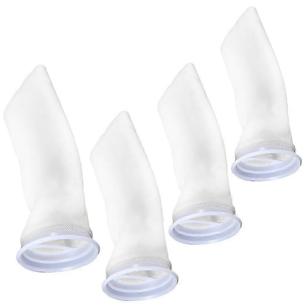 Cotton Filter Sock compatible with Fish Tank Use 4Pcs Replaceable Filter Bags White