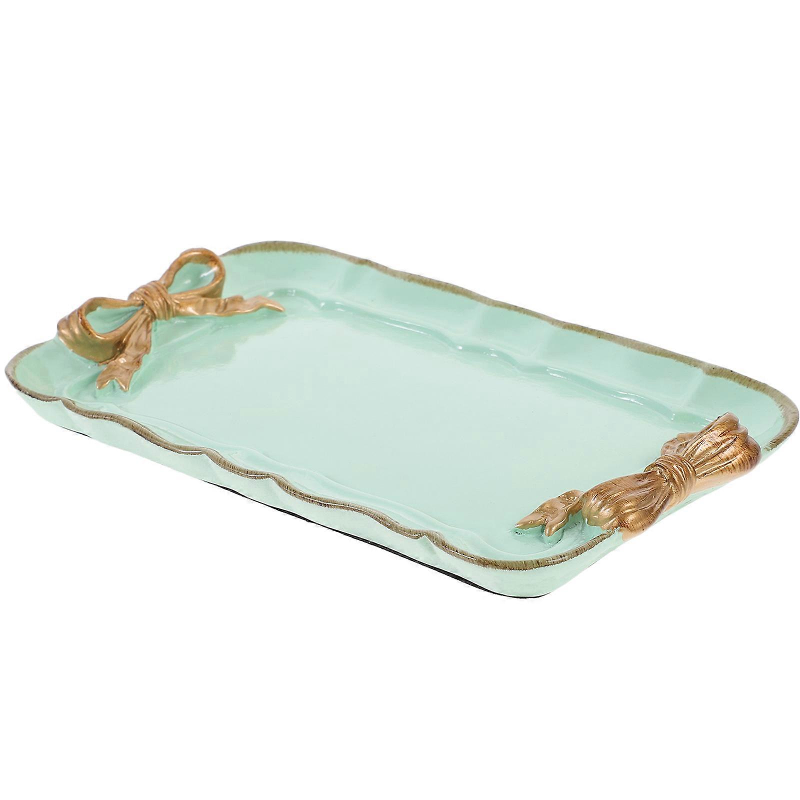 Serving Platter Rectangular Tray Resin Bowknot Dessert Serving Tray Tableware Tray