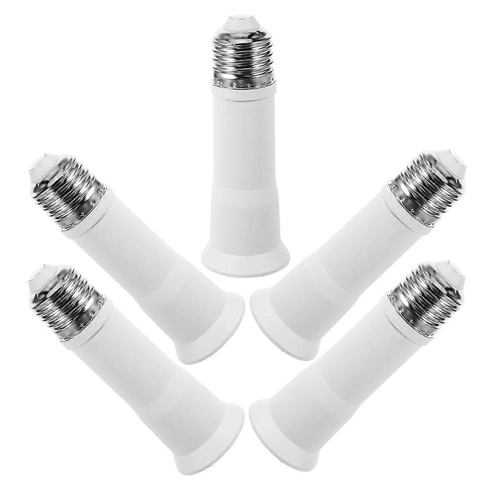 5pcs Light Socket Adapters E27 To E27 Light Bulb Extender Extension Sockets