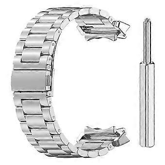 Steel Watch Strap Three Pearls Metal Strap Accessories for Amazfit T-REX3 (Silver) N