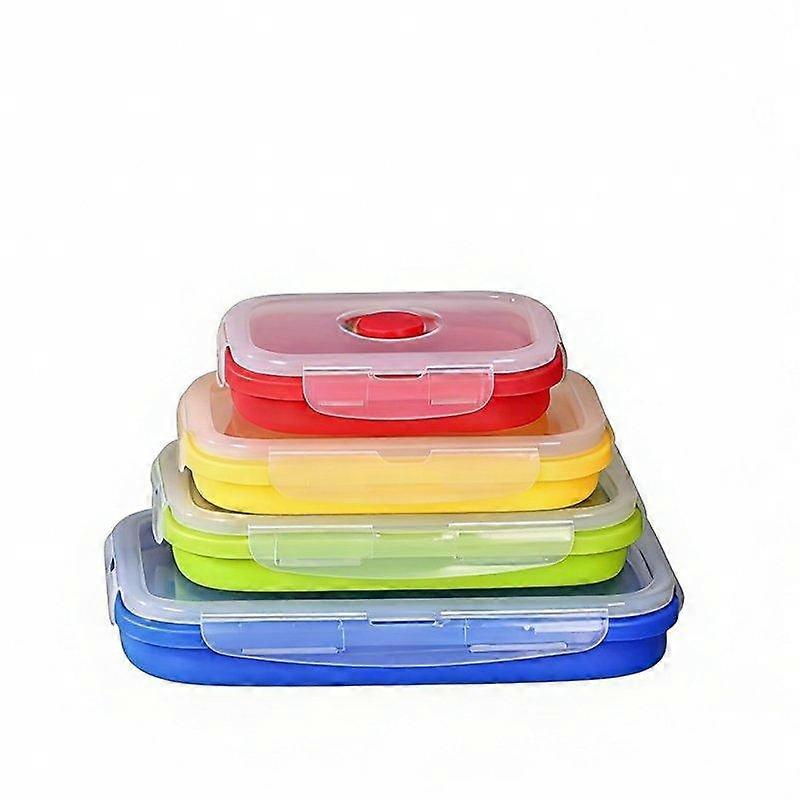 Microwave Safe Silicone Lunch Box, Foldable, Leakproof, Office Bento Set