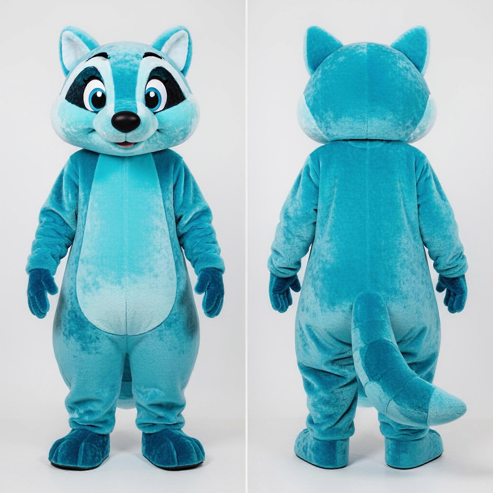 MASTICOT Cyan Plush Badger Mascot