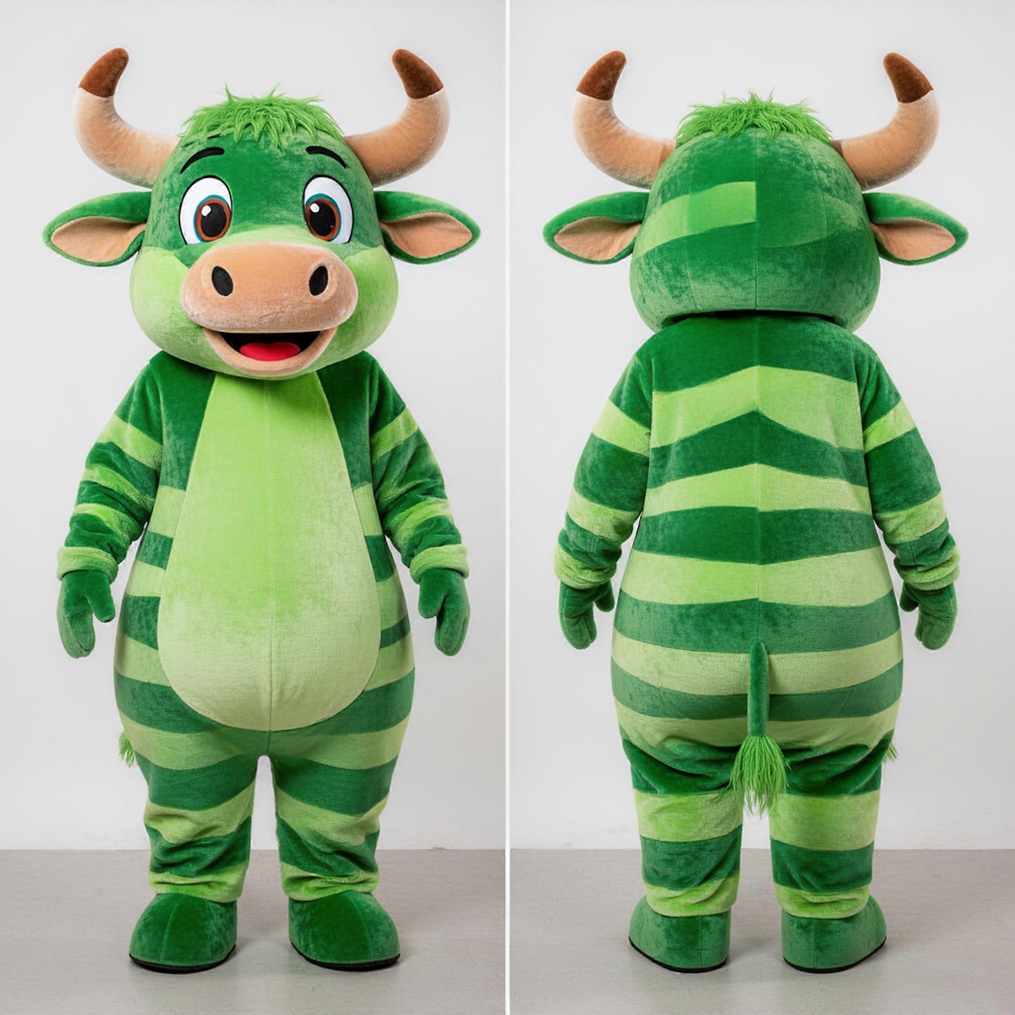 MASTICOT Emerald Green Broad Shouldered Zebu Mascot