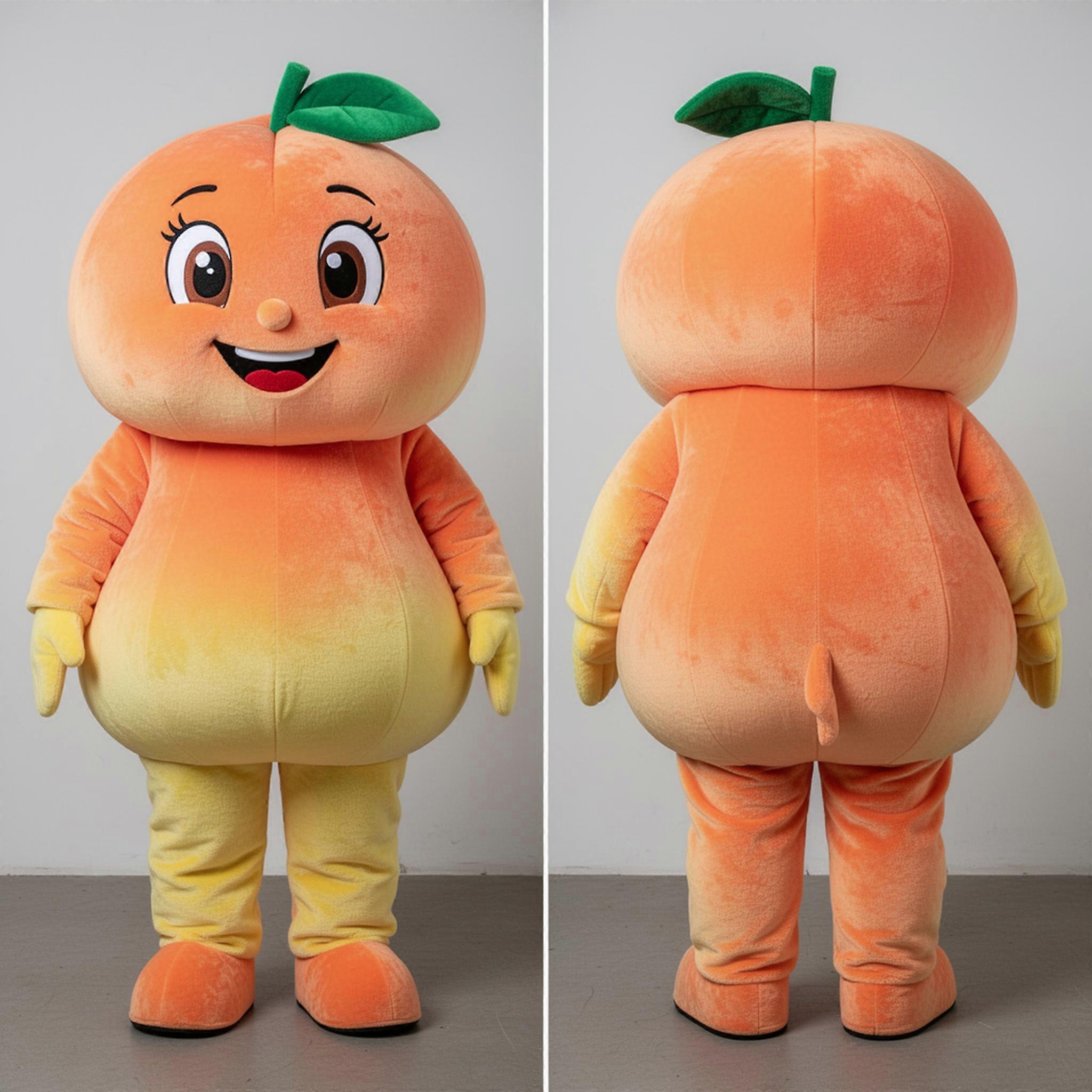 MASTICOT Peach Colored Rounded Superhero Mascot