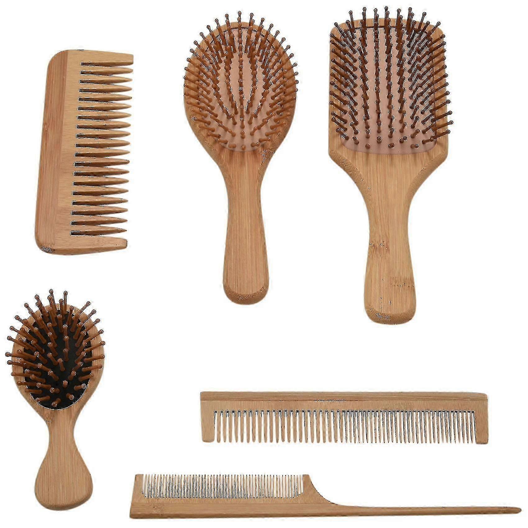 Bamboo Hair Comb Set 6pc
