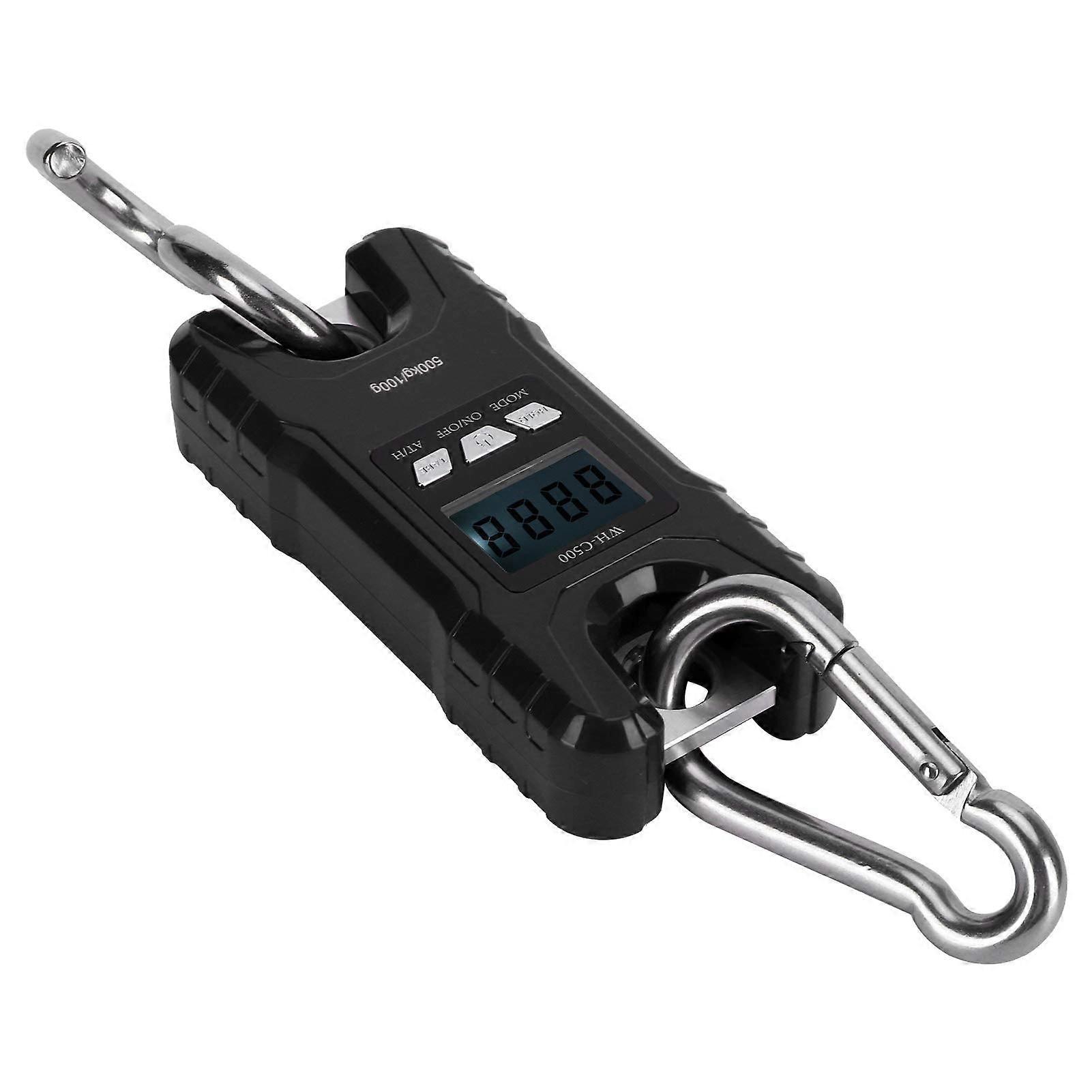 Digital Luggage Scale with Hook Black, Large LED Display, MultiUnit Conversion, Value Lock Function