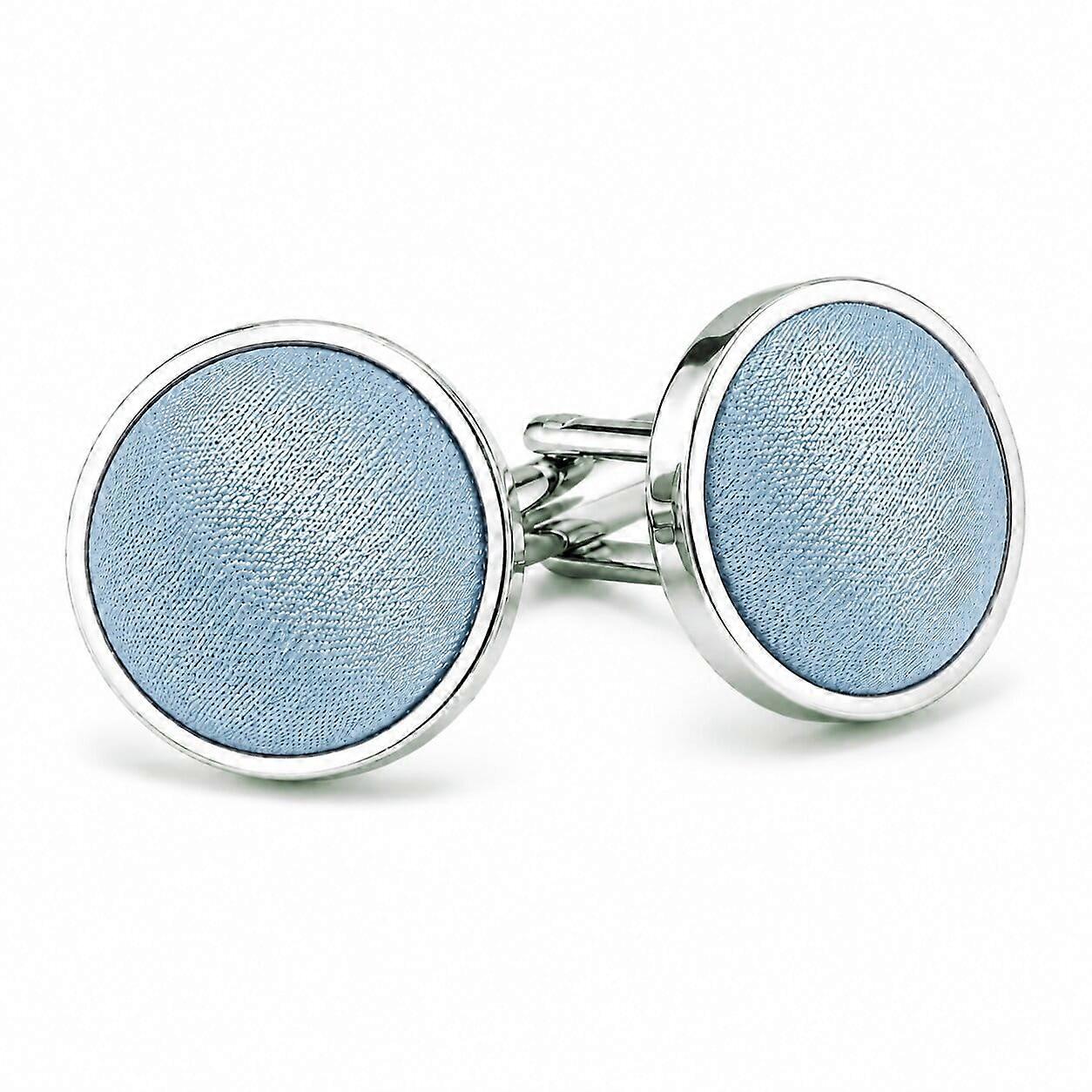 Dusty Blue Plain Satin Cufflinks