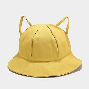 Neuer Bucket Hat mit Katzenohren und breiter Krempe, Damen-Stil, literarisch, klein, frisch, Sonnenhut, sommerlich, lässig, Bidet-Hut