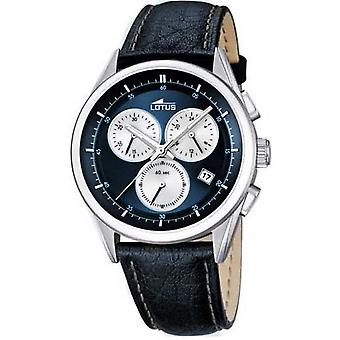 Lotus Quartz analoge mannen horloge met synthetische lederen armband L15848/2