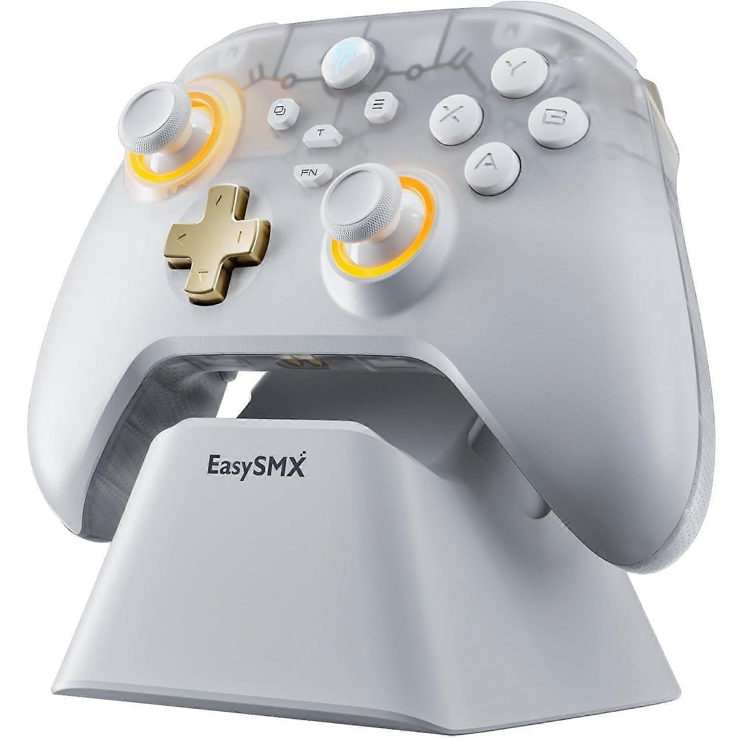 D05 PC Controller - Enhanced Wireless Bluetooth Pro Controller with Charging Dock/Hall Sensor/RGB Lighting - No Stick Drift, No Dead Zone - Work for W